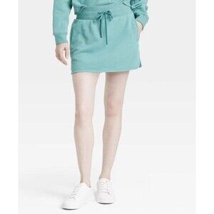 JoyLab Women's French Terry High-Rise Skort Green Medium‎ NEW!!